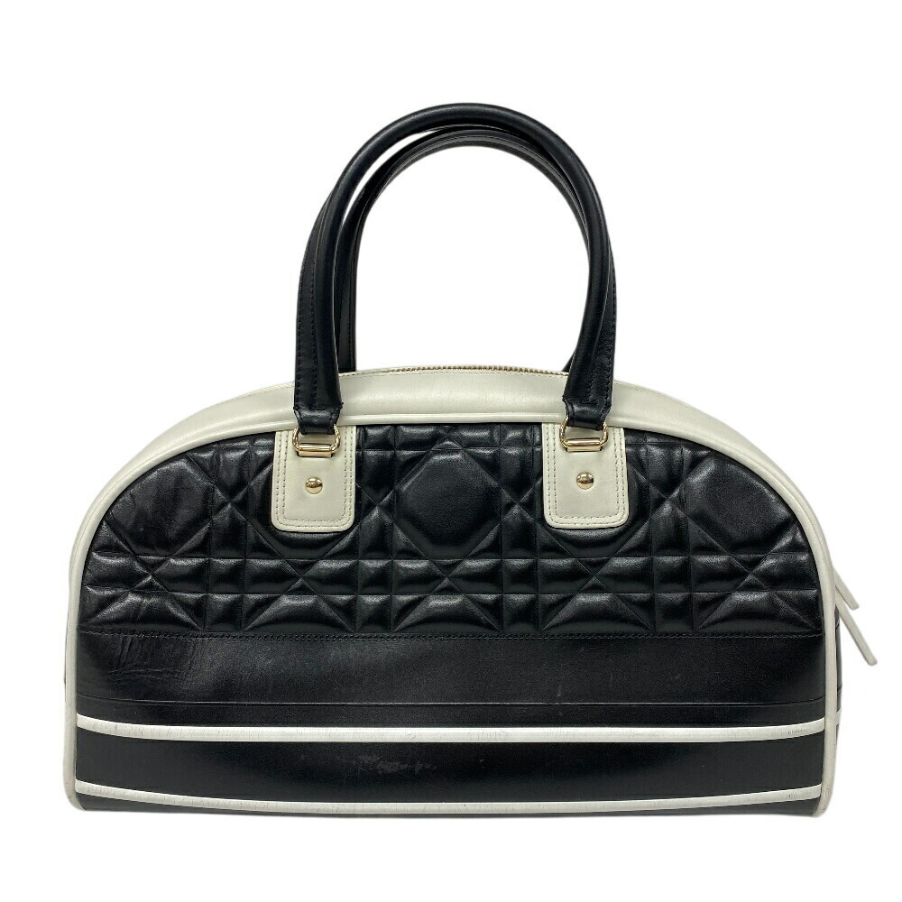 Christian Dior Vibe Bowling Bag Cannage Handbag Black